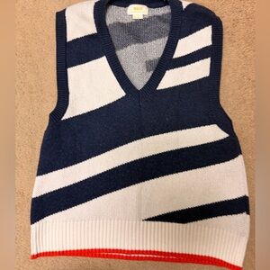 Anthropologie Maeve Blue and White Sweater vest